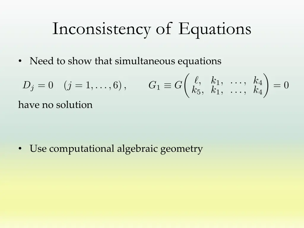 inconsistency of equations