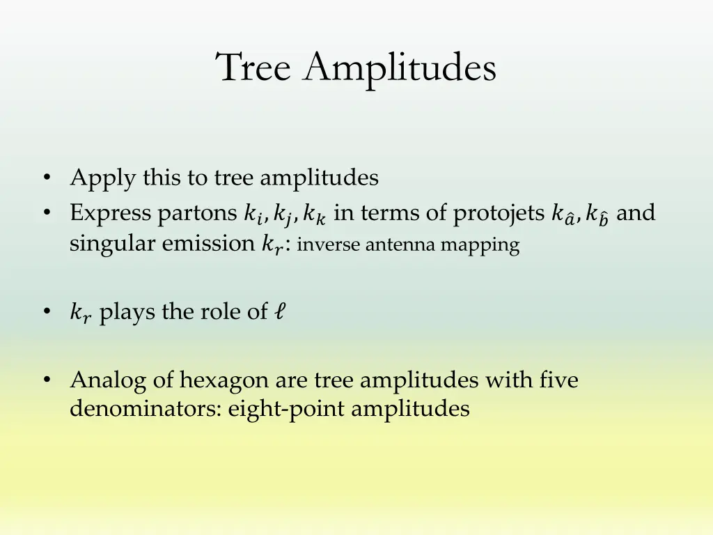 tree amplitudes
