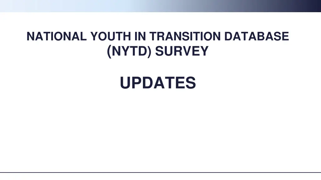 national youth in transition database nytd survey