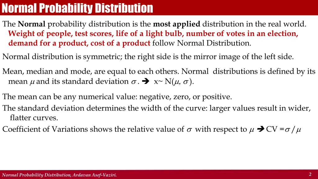 normal probability distribution the normal