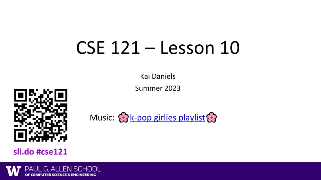 cse 121 lesson 10