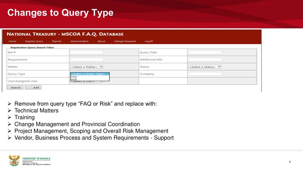 changes to query type