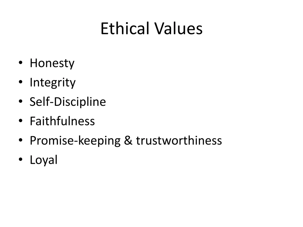 ethical values