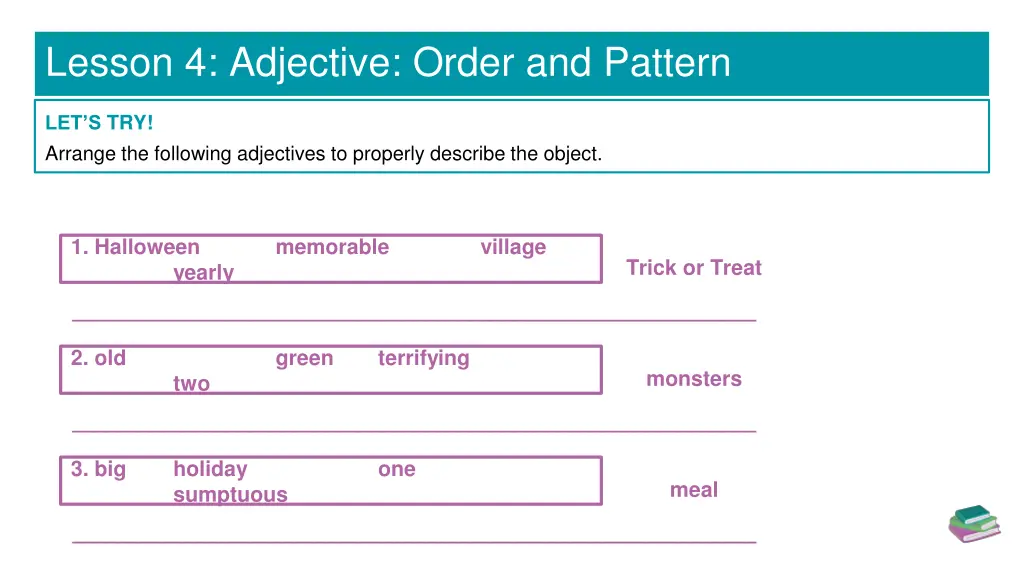 lesson 4 adjective order and pattern 4