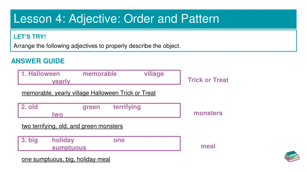 lesson 4 adjective order and pattern 6