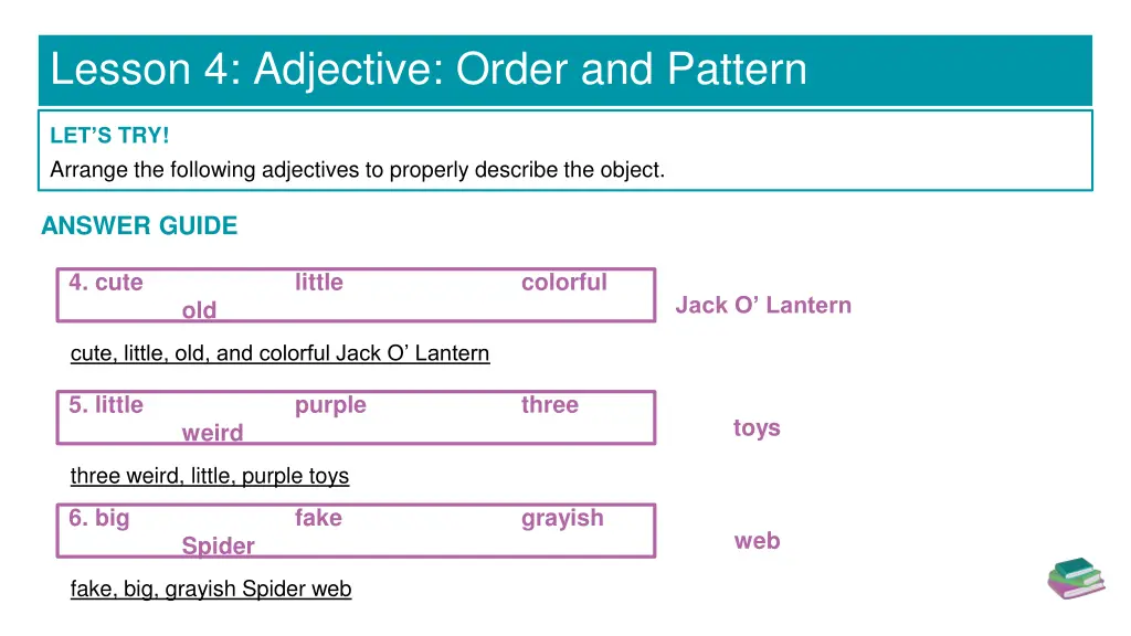 lesson 4 adjective order and pattern 7