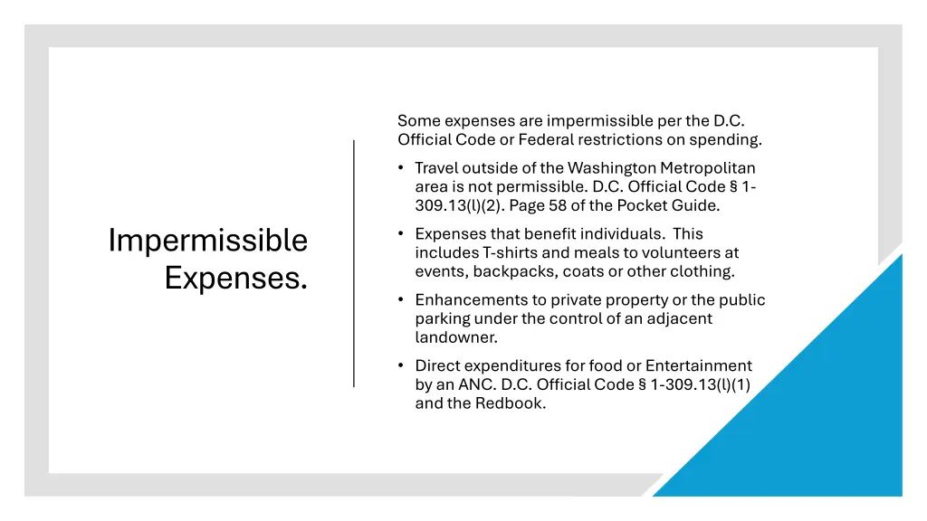 some expenses are impermissible
