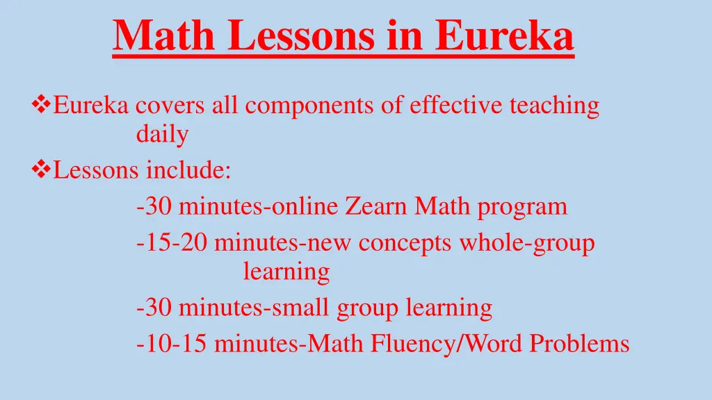 math lessons in eureka