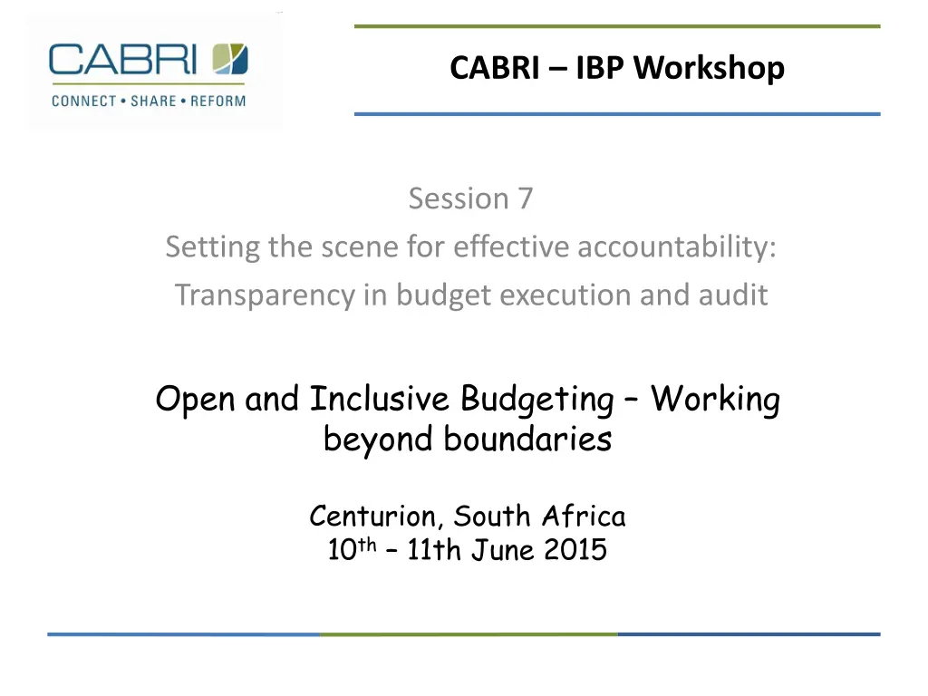cabri ibp workshop
