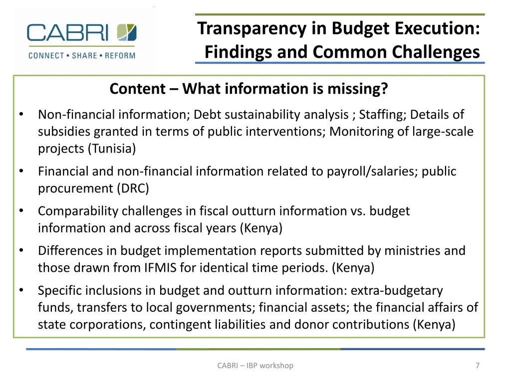 transparency in budget execution findings 2