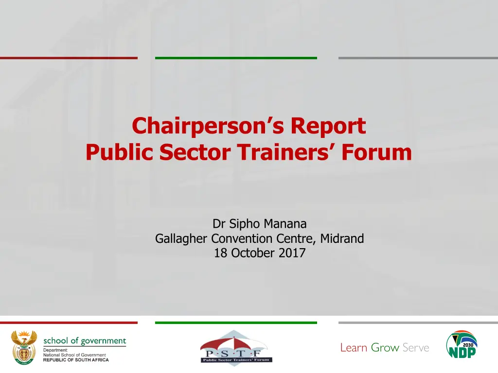 chairperson s report public sector trainers forum