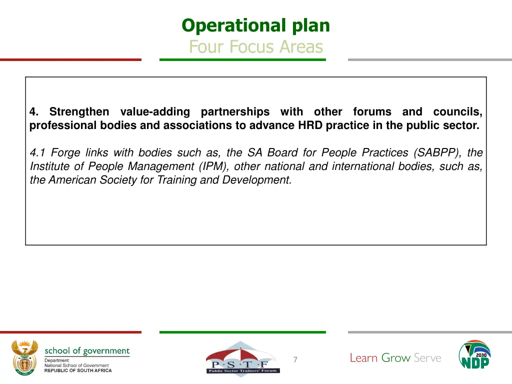operational plan four focus areas 3