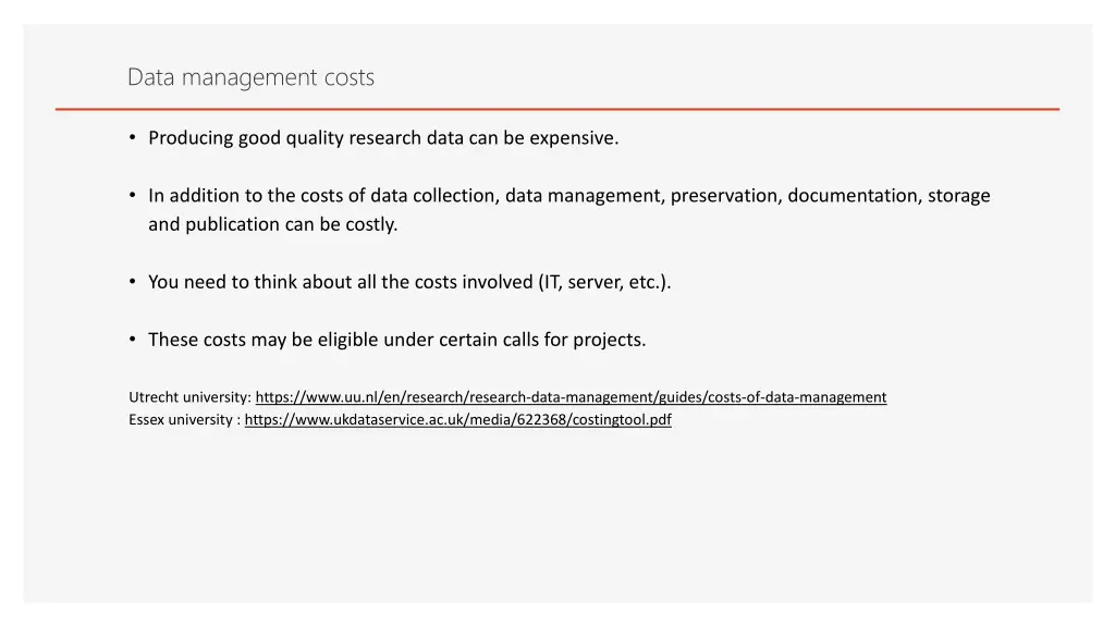 data management costs