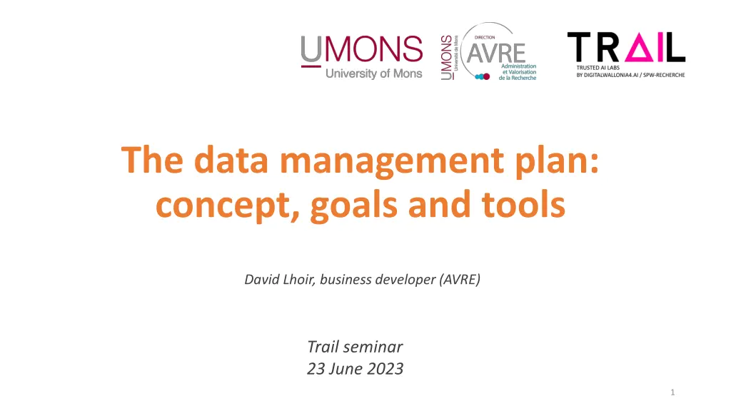 the data management plan concept goals and tools