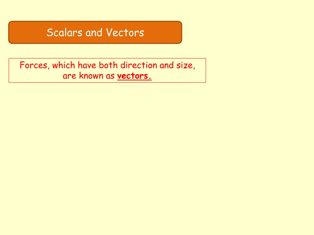 scalars and vectors