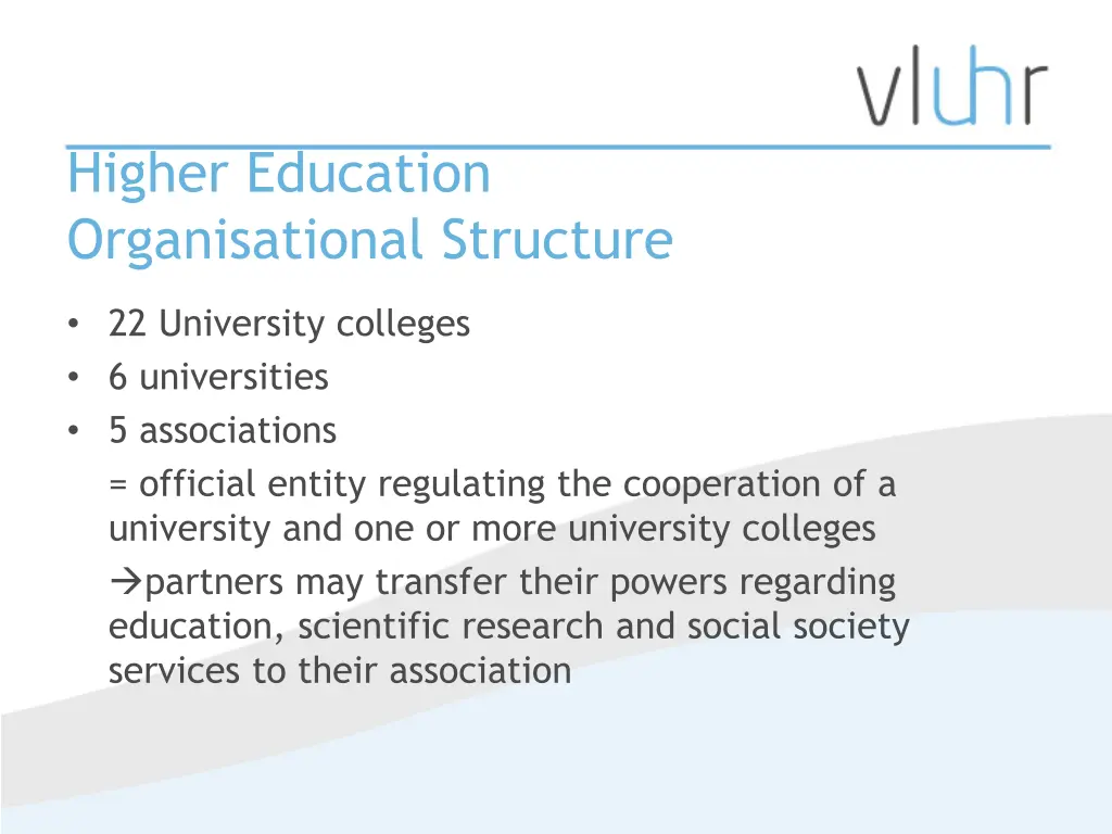 higher education organisational structure