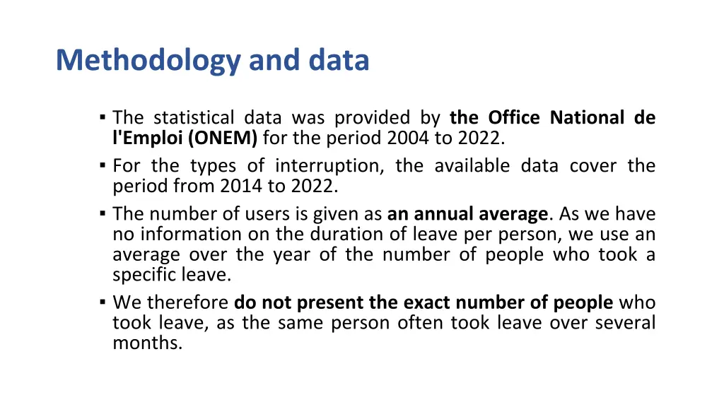 methodology and data