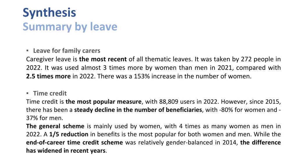 synthesis summary by leave 2