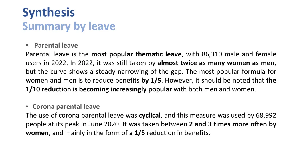 synthesis summary by leave