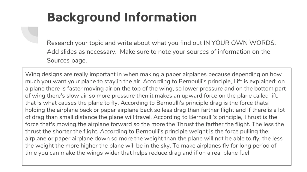 background information