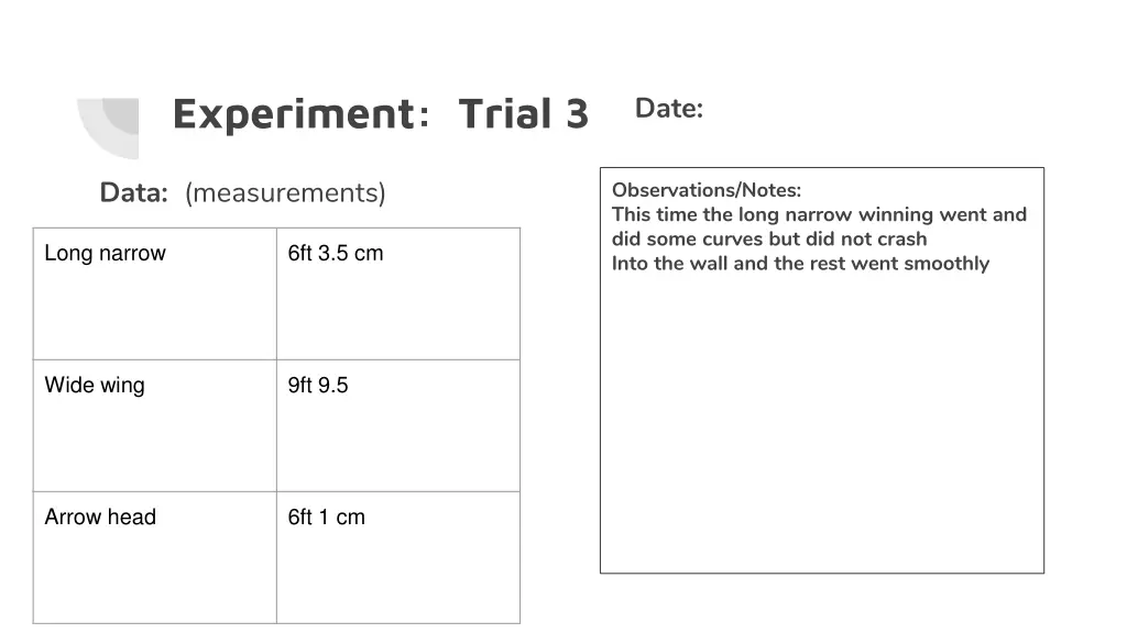 experiment trial 3