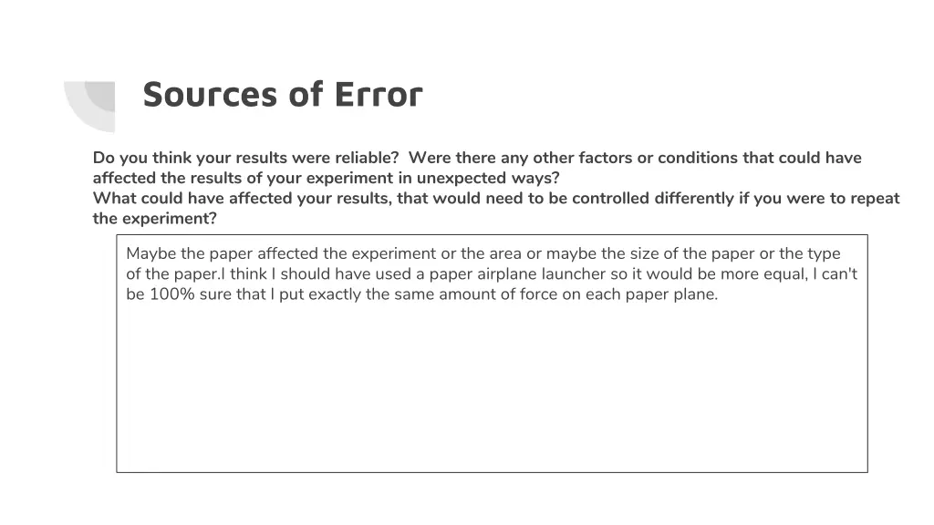 sources of error