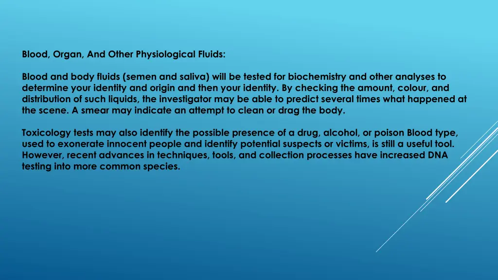 blood organ and other physiological fluids