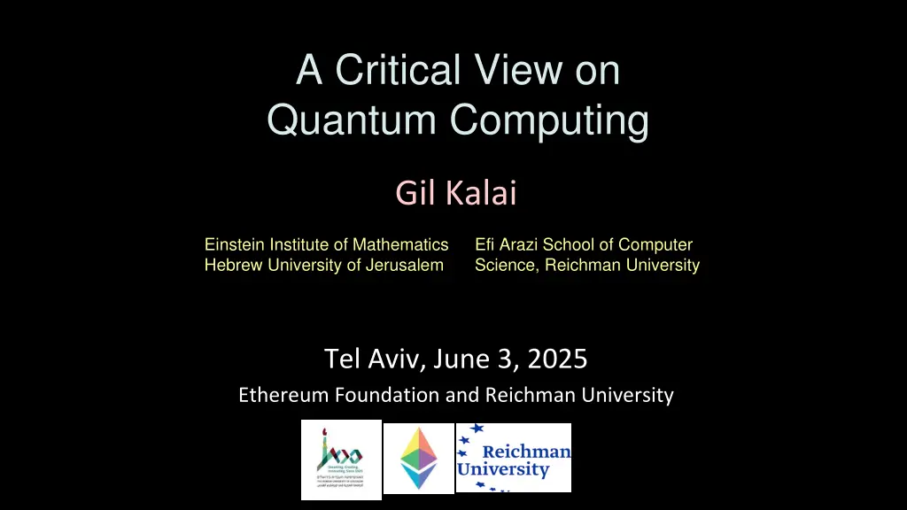 a critical view on quantum computing