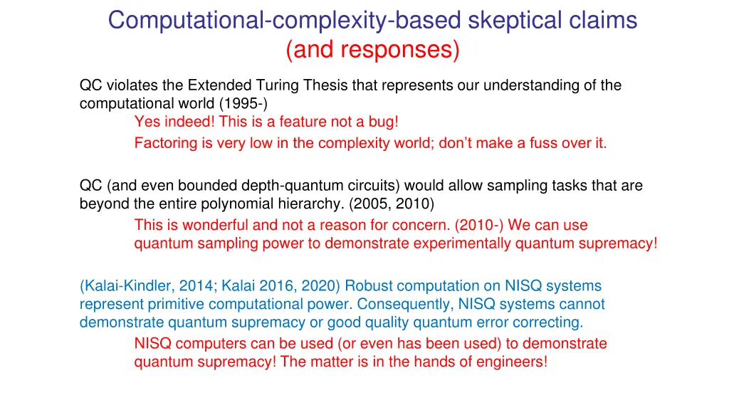 computational complexity based skeptical claims