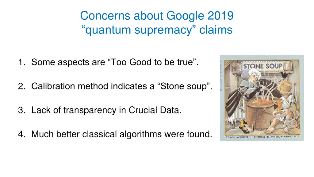 concerns about google 2019 quantum supremacy