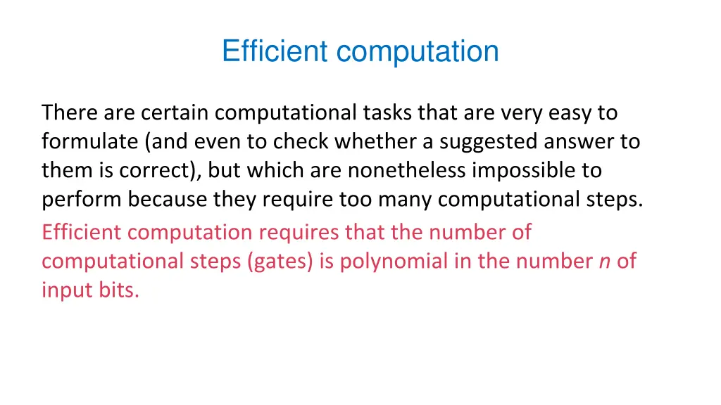 efficient computation