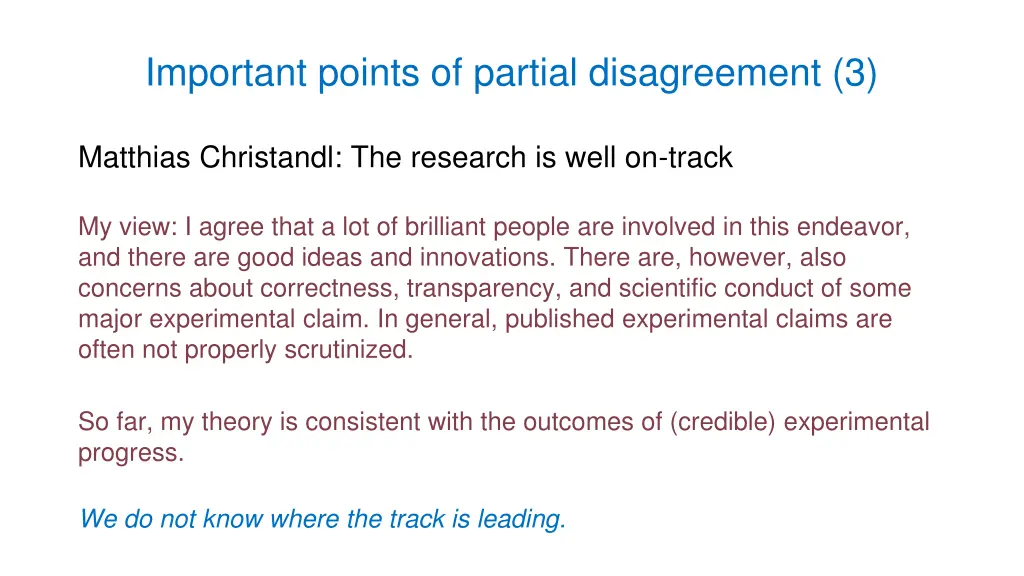 important points of partial disagreement 3