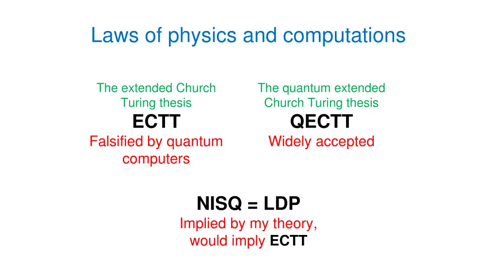 laws of physics and computations