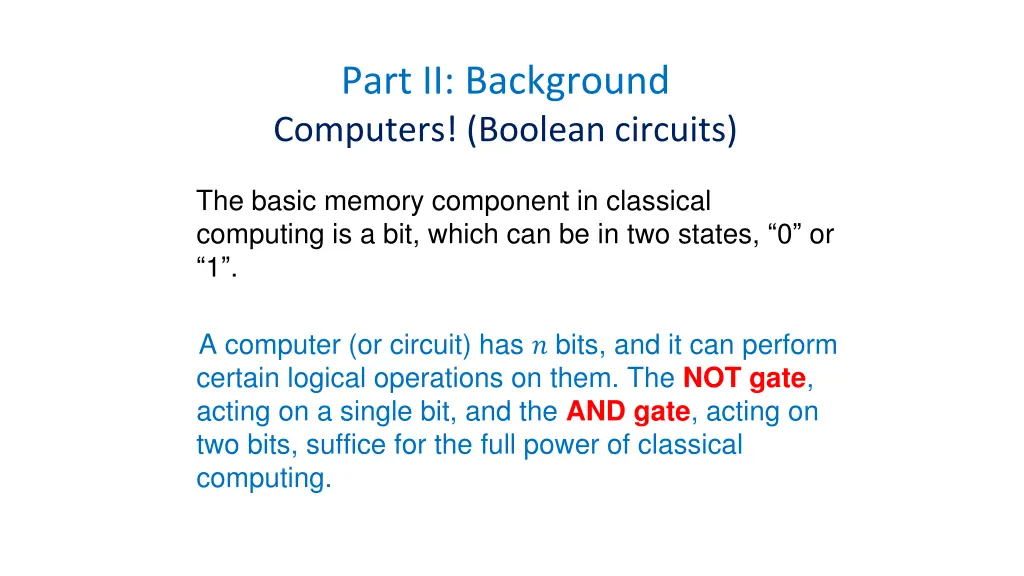 part ii background computers boolean circuits
