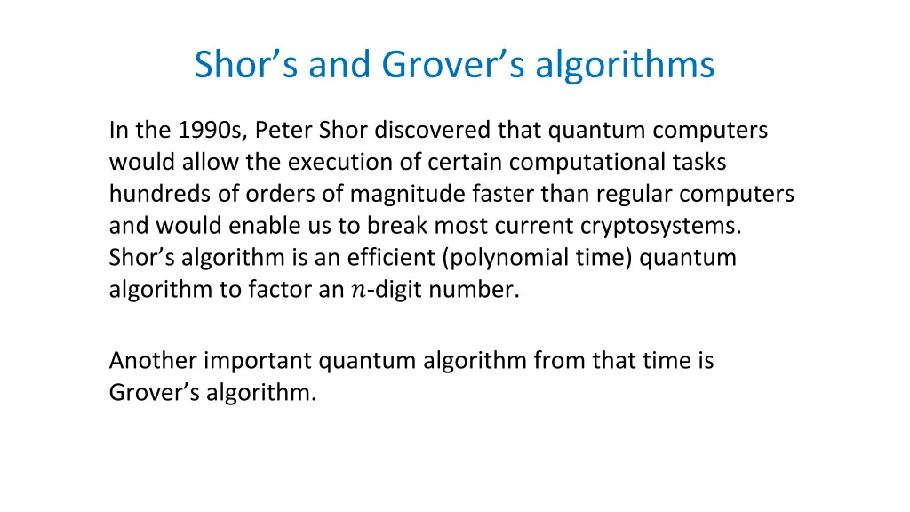 shor s and grover s algorithms