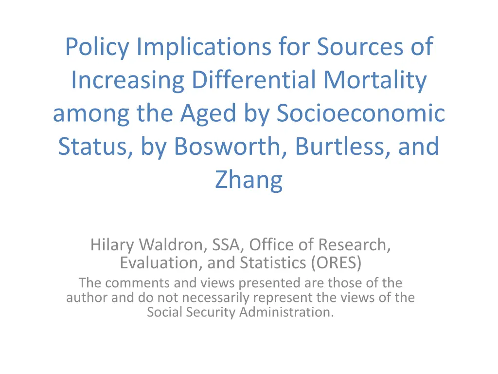 policy implications for sources of increasing