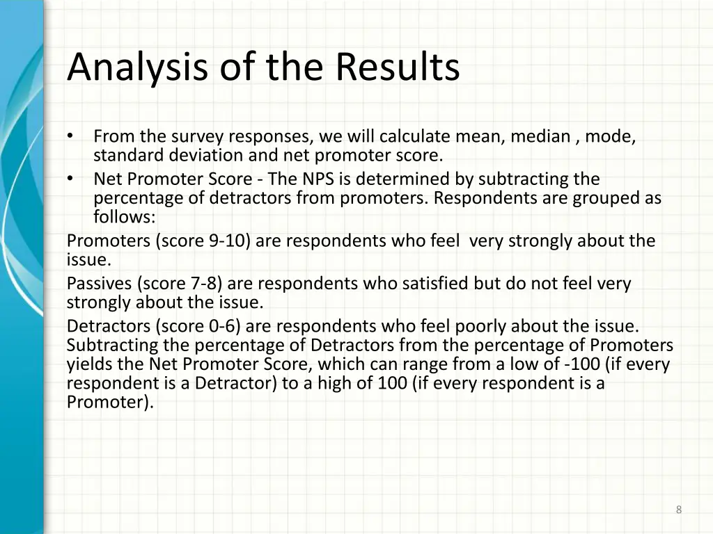 analysis of the results