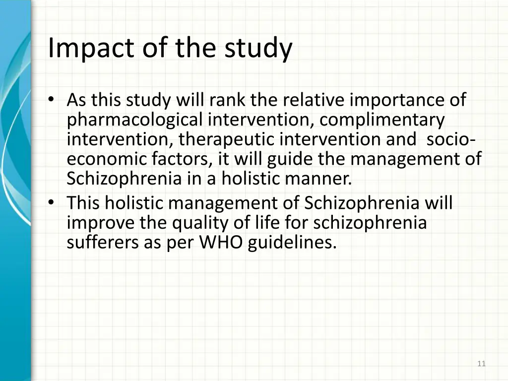 impact of the study