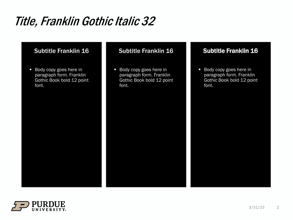 title franklin gothic italic 32