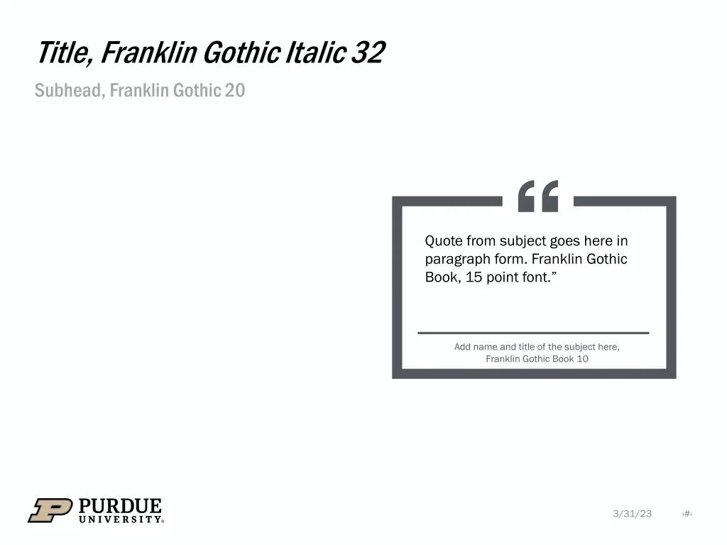 title franklin gothic italic 32 subhead franklin 1