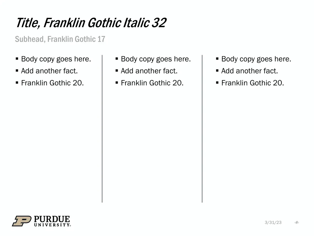 title franklin gothic italic 32 subhead franklin 4