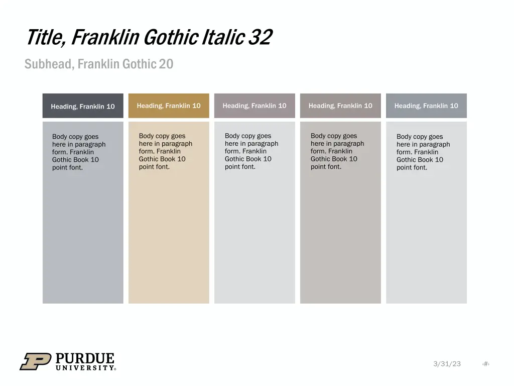 title franklin gothic italic 32 subhead franklin 5