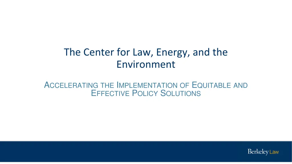 the center for law energy and the environment