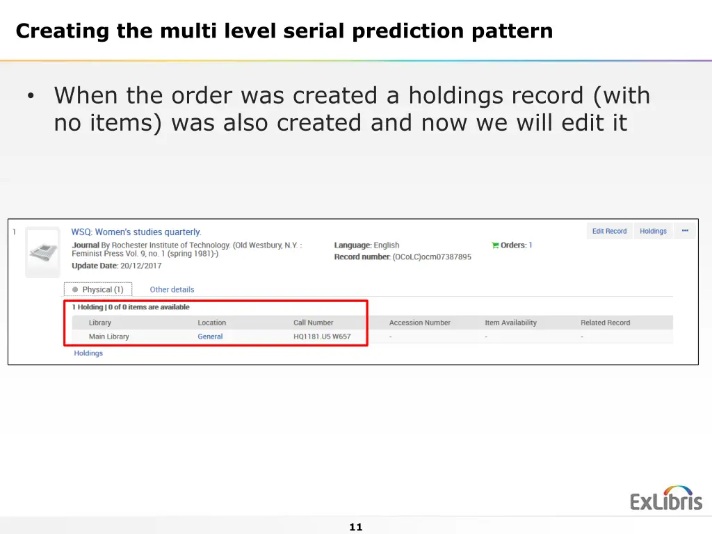 creating the multi level serial prediction pattern 1