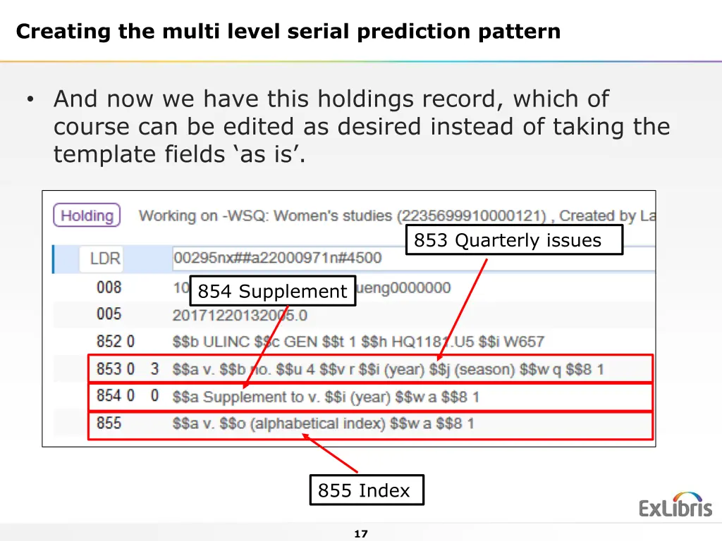 creating the multi level serial prediction pattern 7