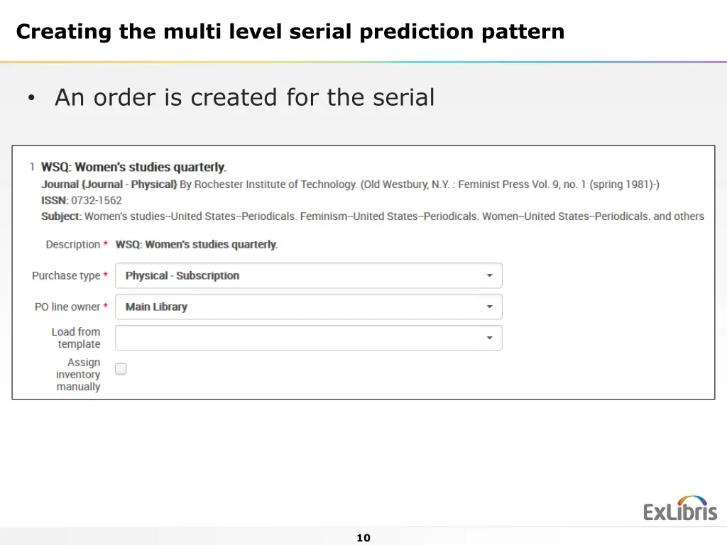 creating the multi level serial prediction pattern