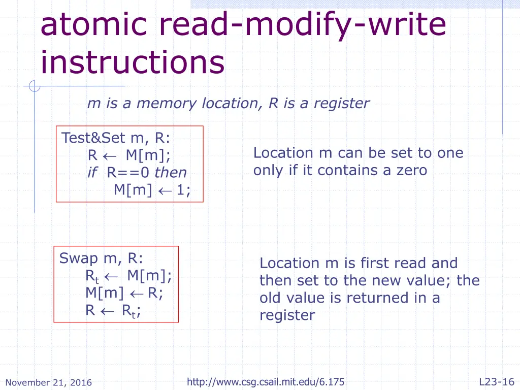 atomic read modify write instructions