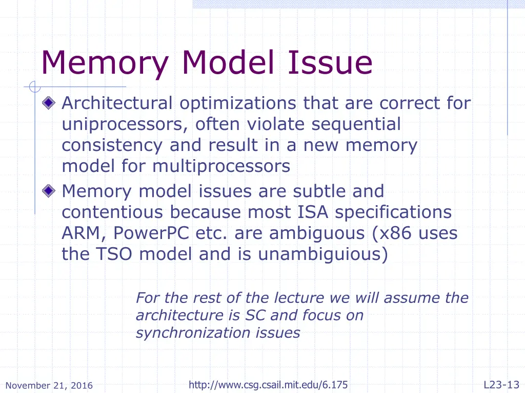 memory model issue