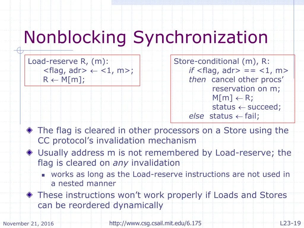 nonblocking synchronization
