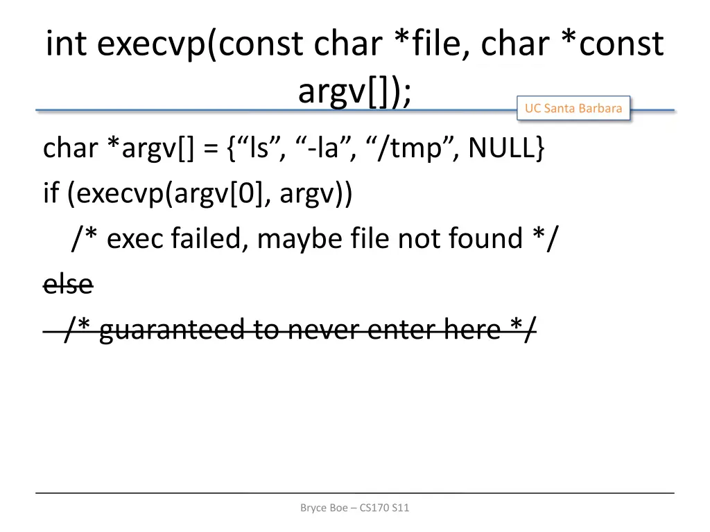 int execvp const char file char const argv
